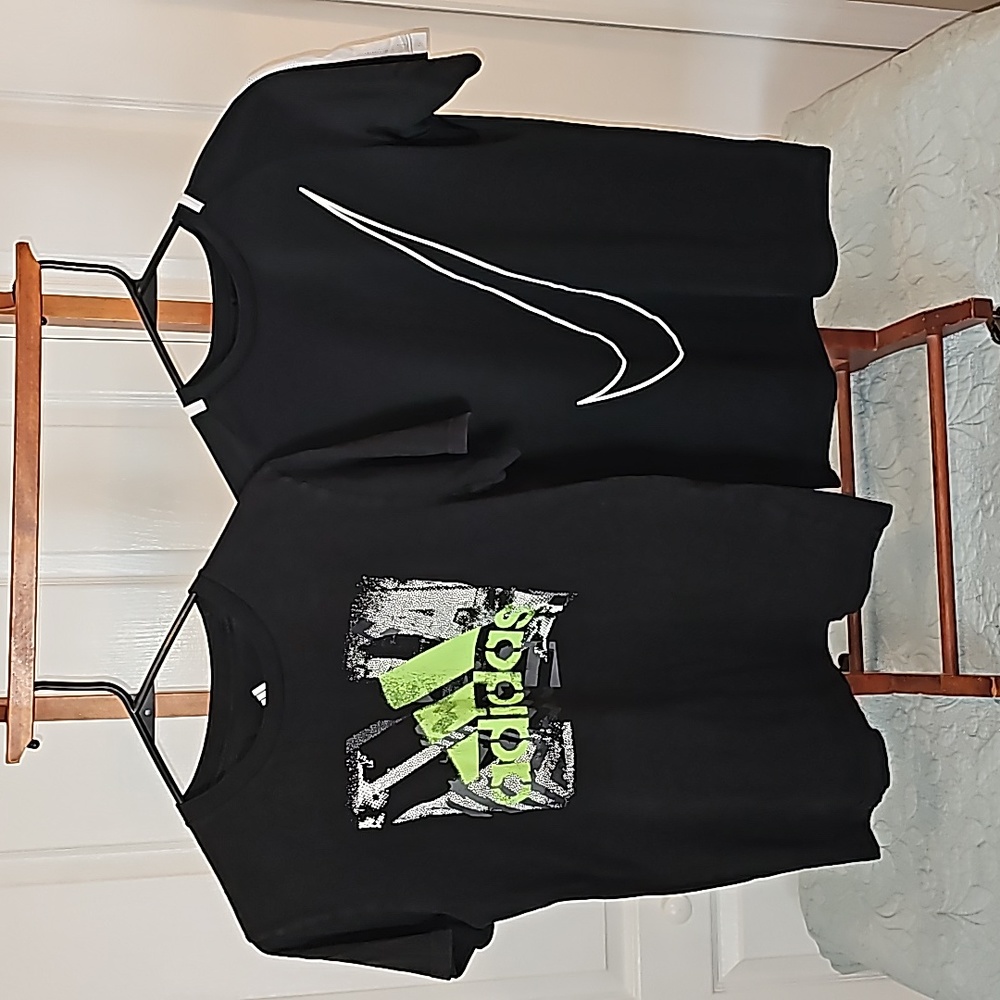 Nike and Adidas tee's black L (10-12)